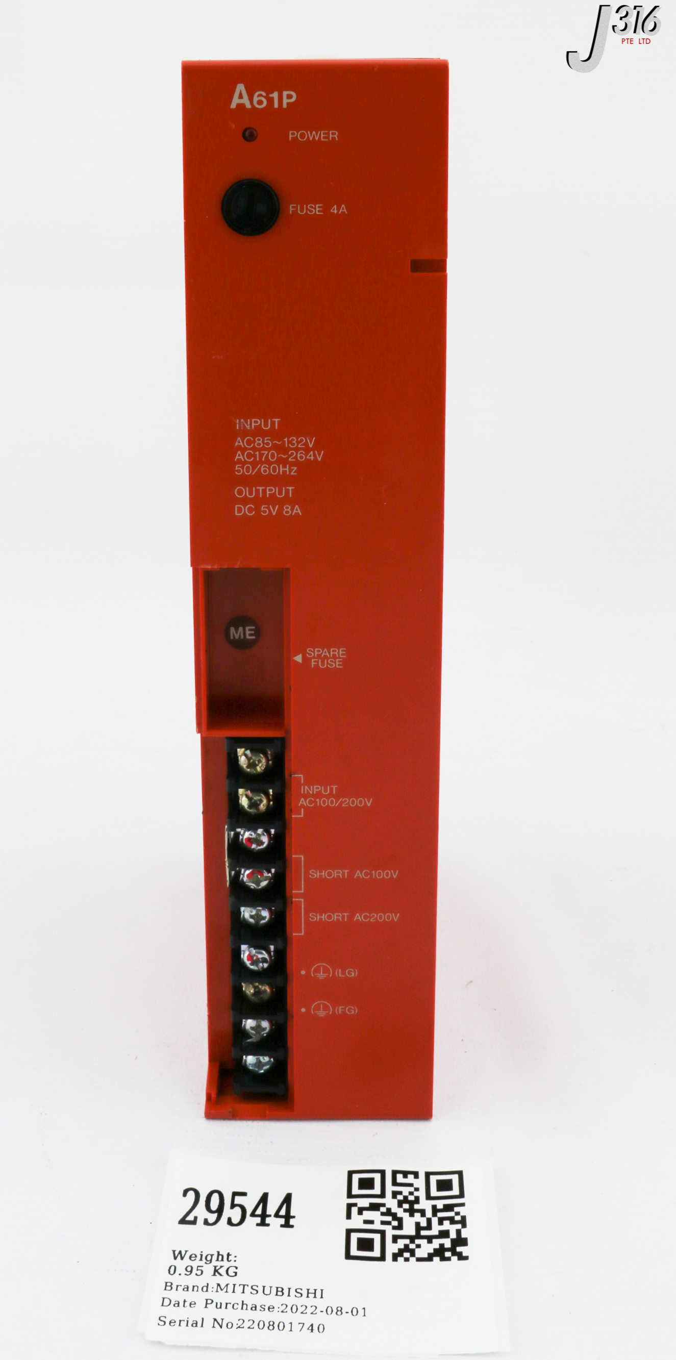 MITSUBISHI エンジニアスーツ MZ62301 赤 29544 MITSUBISHI MELSEC PLC POWER SUPPLY ASSY A61P – J316Gallery